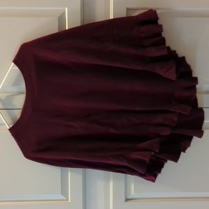 Wine Red Cape/Poncho Sweater